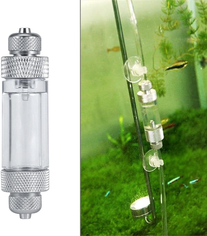 Aquarium Water Plant CO2 Bubble Counter Single/Double Head Non-Return Bubble Counter Fish Tool (Double Head)