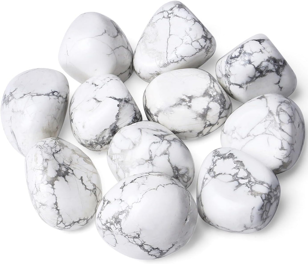 DUQGUHO White Turquoise Crystals Bulk Natural Irregular Polished Stones Tumbled Crystals Gemstone Rocks for Beginners Gift 200g