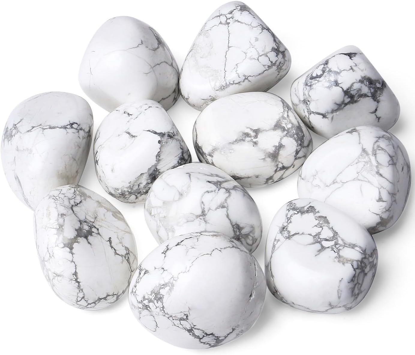 DUQGUHO White Turquoise Crystals Bulk Natural Irregular Polished Stones Tumbled Crystals Gemstone Rocks for Beginners Gift 200g