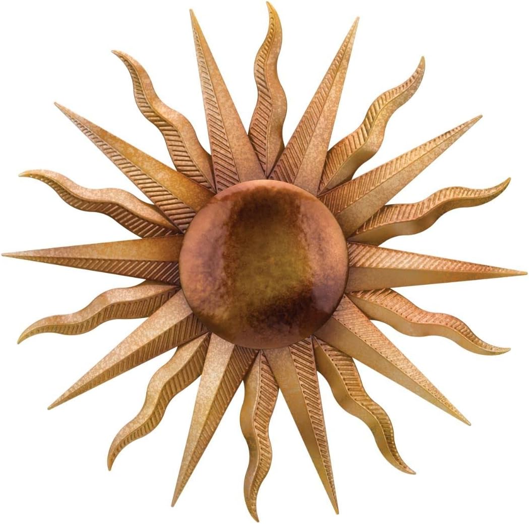 Regal Art & Gift Artisan Large Metal Sun Wall Decor - 30 Inch | Indoor Outdoor Rust-Resistant Sunburst Sculpture | Eye-Catching Metal Sun Wall Art Accent for Patio, Garden, Living Room