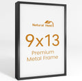 9x13 Aluminum Metal Picture Frame,Tempered Glass Black Photo Frame 9x13 for Family Photo,Posters,Art,Document to Wall Mount Horizontally or Vertically