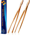 JETKONG 2 Pcs 12-Inch Kitchen Tweezers Cooking Tweezer Tongs Stainless Steel Long Food Tweezers (Rose Gold)