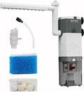 UPETTOOLS Aquarium Internal Filter, 4 in 1 Fish Tank Filters Pump Sponge Filter Ultra Silent Adjustable Submersible Power Filter for Fish Tanks 5-30 Gallon, 160 GPH, 10W