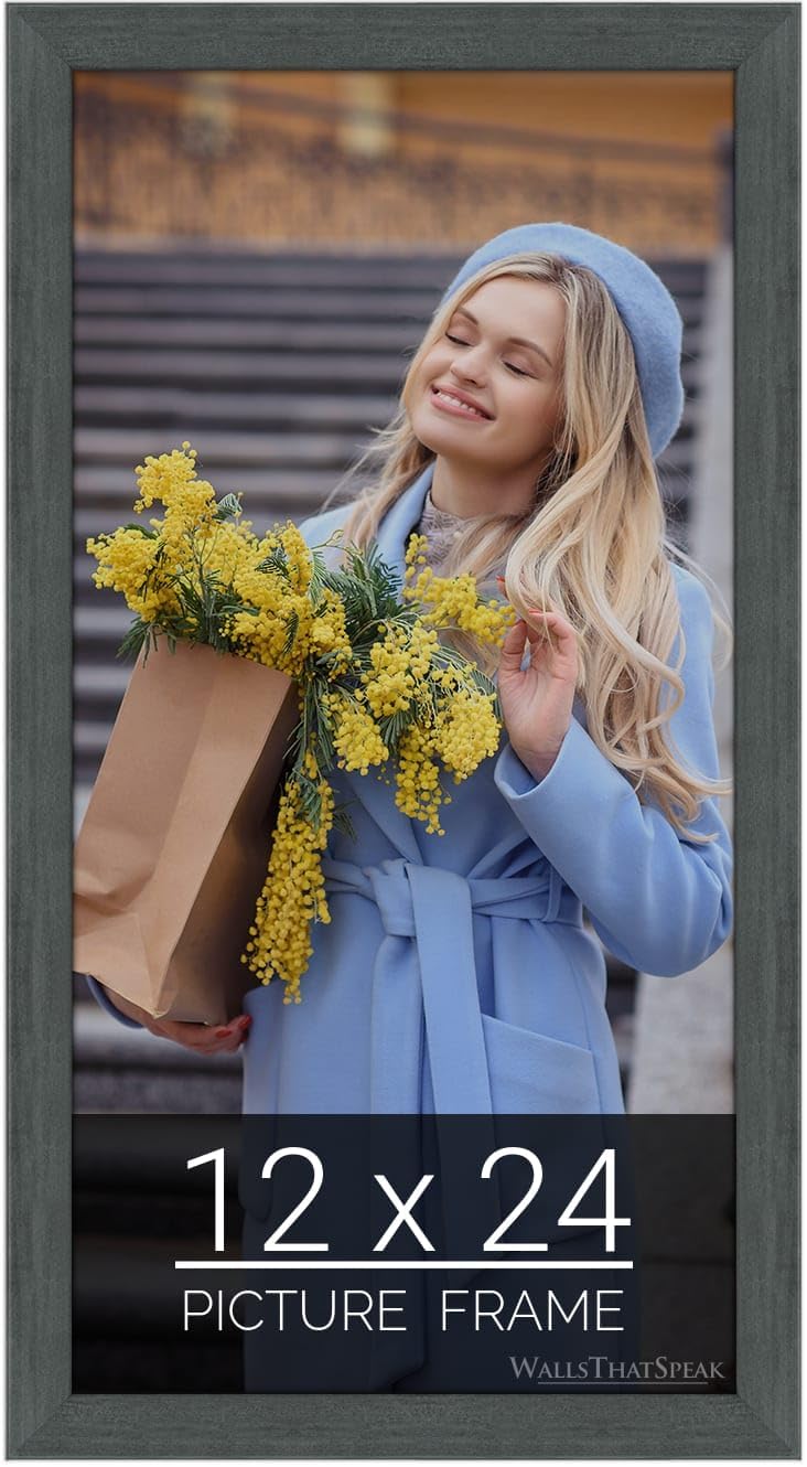wallsthatspeak 12x24 Slate Gray Picture Frame for Puzzles Posters Photos or Artwork