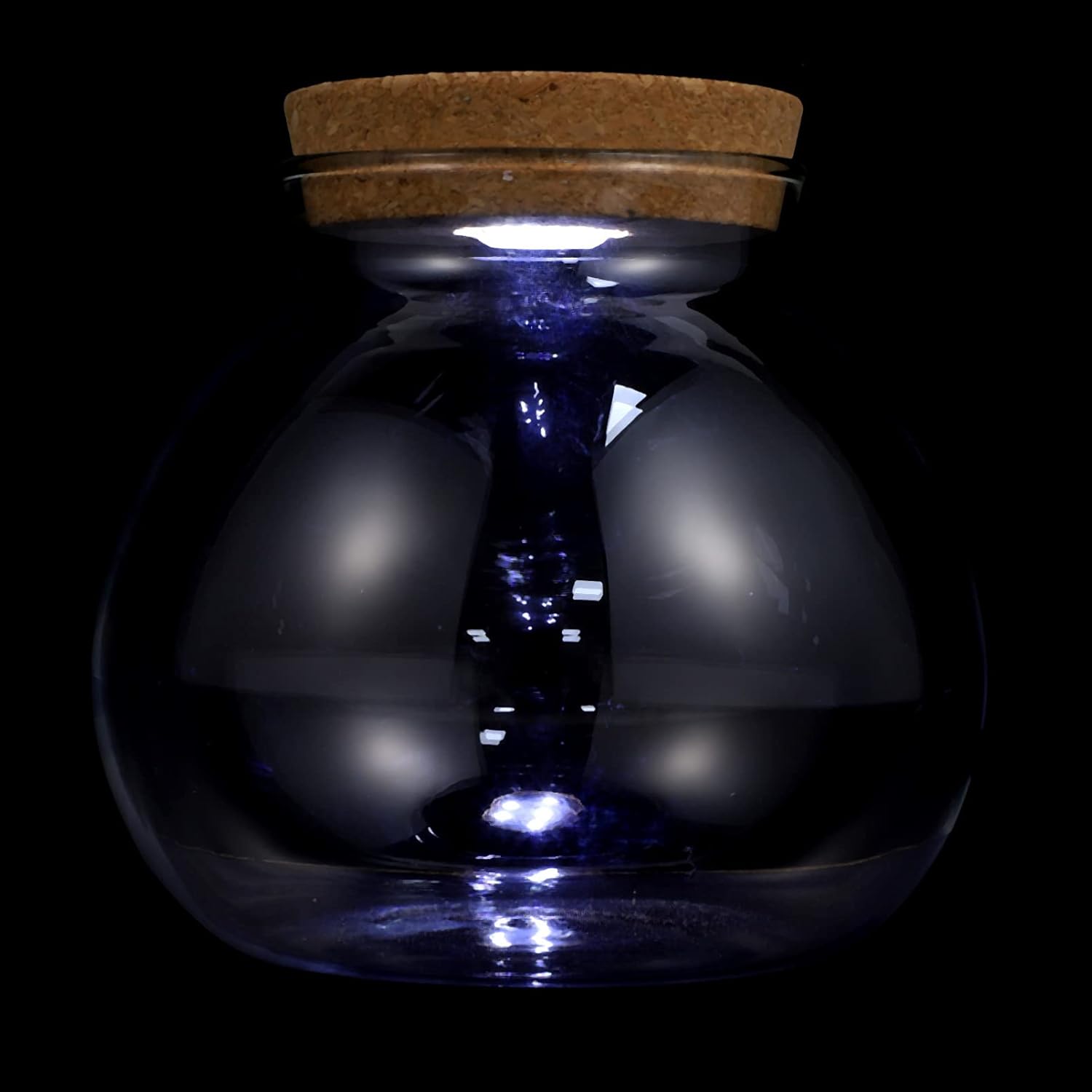 NUOBESTY Glass Favor Jar Glass Bottles with Cork Lid and LED Light Plant Terrarium Display for DIY Wedding Party Mason Jars Crafts Christmas Decoration
