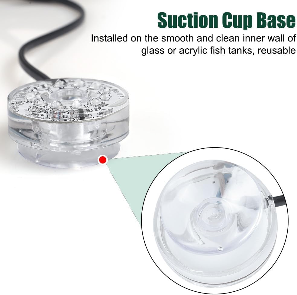 DONGKER LED Aquarium Light,Colorful Waterproof USB Fish Tank Lamp with Fixed Suction Cup for Aquariums Fish Tanks