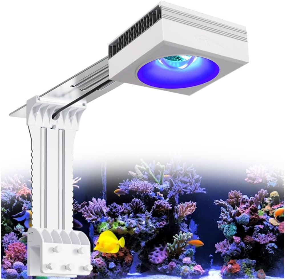 PopBloom WiFi Reef LED Aquarium Light, Reef Aquarium Lighting for Marine SPS LPS Corals Saltwater Fish Tanks, APP Fully Programmable (RL115 with Arm Kit)