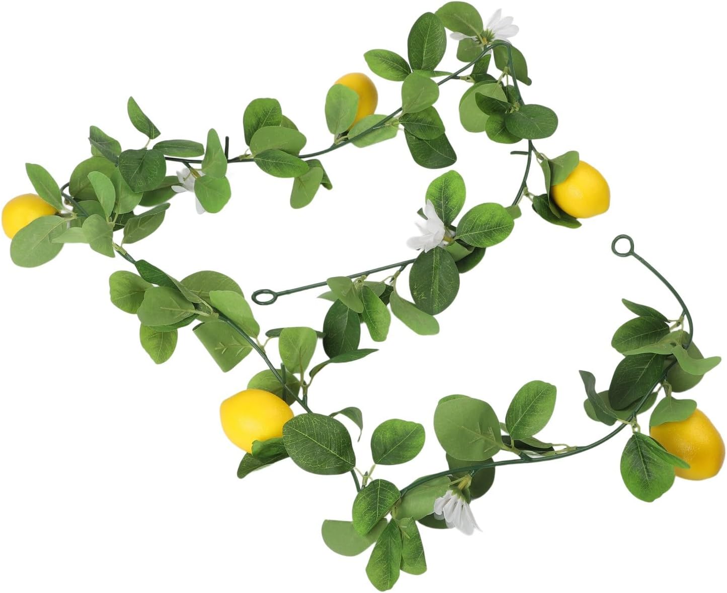 Artificial Lemon Vine Green Plant for Air Conditioning Pipe Decoration, 170-200cm Faux Grapevine with Lemons and Flowers, Versatile Indoor Outdoor Decor for Windows, Doors, Parties