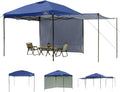 KAMPKEEPER 10x10 Easy Pop Up Canopy Tent with Sidewalls, Instant Outdoor Shade Shelter with Removable 10FT Sun Walls, Quick Setup Waterproof and UV-Resistant for Patio (Navy Blue, 2 sidewall)