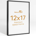 12x17 Aluminum Metal Picture Frame,Tempered Glass Black Photo Frame 12x17 for Family Photo,Posters,Art,Document to Wall Mount Horizontally or Vertically
