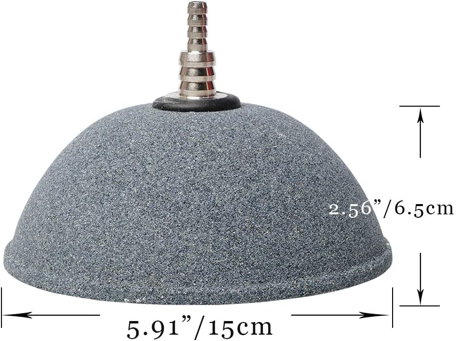 Quickun 4 Inch 6 Inch Updated Crazy Air Mineral Ball Stone Cylinder Bubbler Plus Diffuser Aquarium Fish Tank Hydroponics Pump Airstones Diffuser 3/16" 5/16" Hose ID