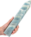 JIC Gem Natural Trolleite Obelisk Tower Wand Large Healing Crystal Point Wand 6 Faceted Reiki Chakra Meditation Therapy Home Decor Crystal Gift 2.2-2.6 Lbs