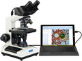 OMAX 3MP Digital Integrated Microscope with LED Illumination - 40X-2000X Magnification - Binocular Compound Microscope with Coaxial Coarse & Fine Focus