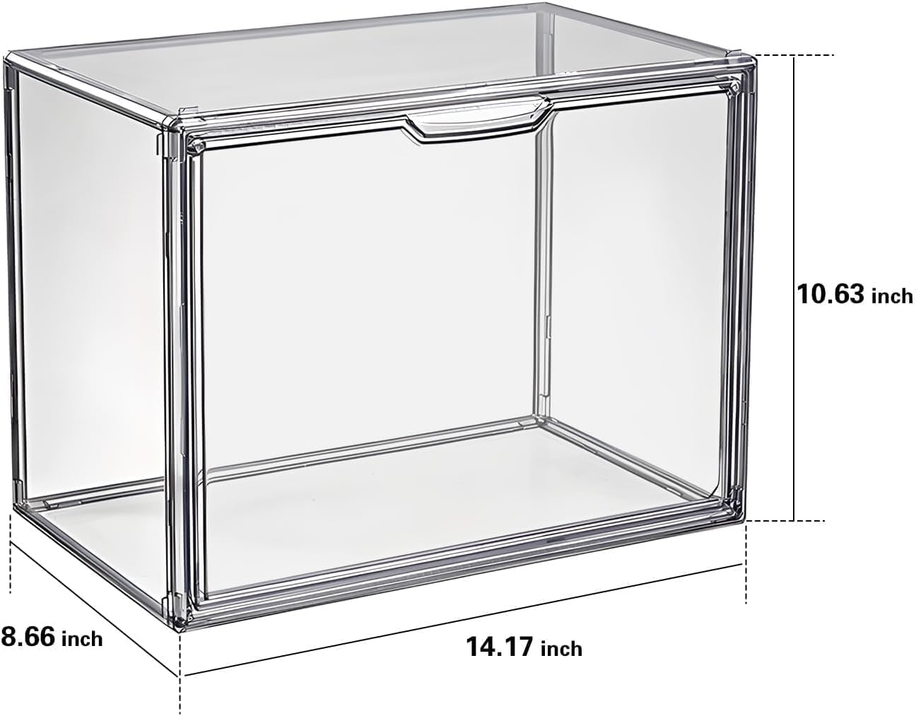 Clear Stackable Plastic Storage Bins with Lid (Gray-L-3 Pack)