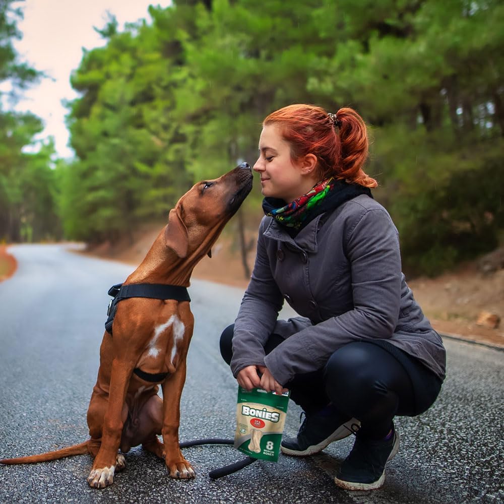 Bonies Natural Hip & Joint Formula Small-Sized Single Bone, Glucosamine & Omega Fatty Acids, Fresh Breath, Clean Teeth, Low Calories, Chicken Flavor, Small Dogs, 20 Bones