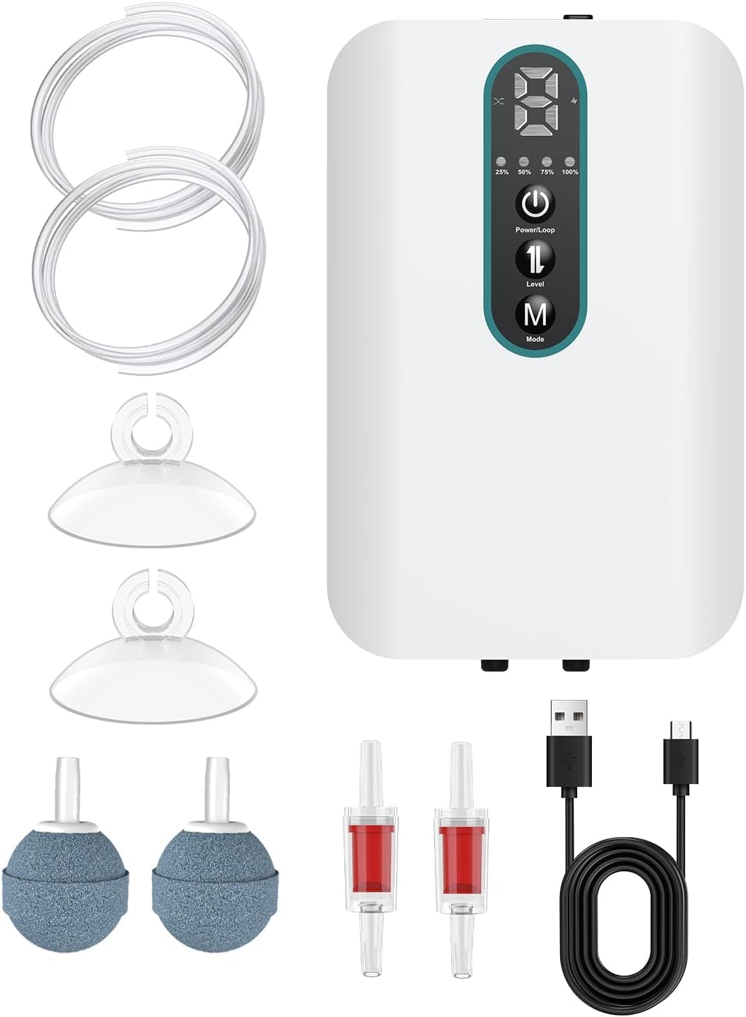 Pawfly USB Rechargeable Bait Aerator for Fishing, Portable Oxygen Pump for 5 to 100 Gallon Buckets, Livewells and Minnow Tanks