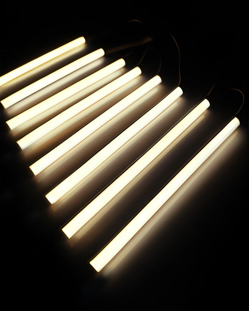 Cefrank Under Cabinet LED Light Bars, 8pcs 12" V-Shape, 16Watt 1600Lumens, Warm White (3000K)
