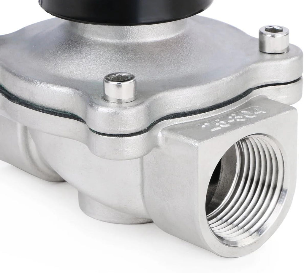U.S. Solid 1 inch Stainless Steel Electric Solenoid Valve 110VAC Normally Closed Air Water