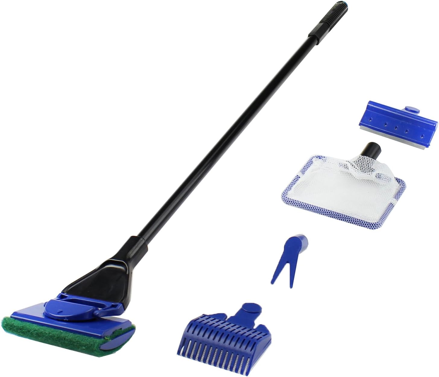 AQUANEAT Aquarium Vacuum Siphon, Hand Pump Fish Tank Water Changer, with Fish Net Algae Scraper 5 in 1 Cleaning Set