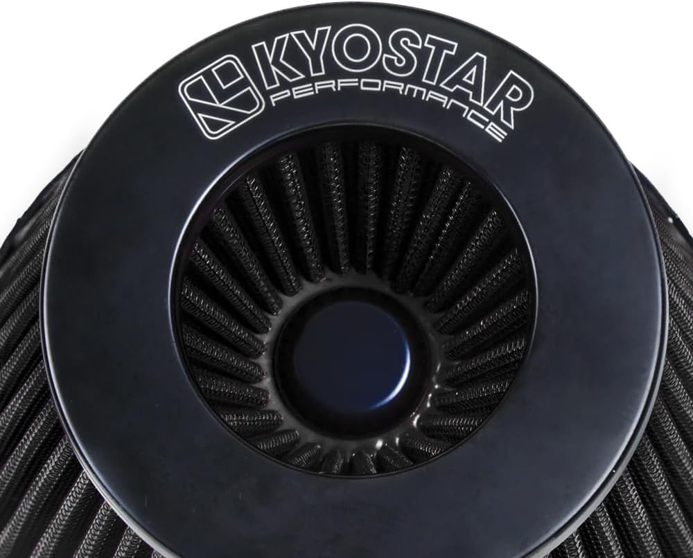 Kyostar 6" 152mm High Flow Inlet Cold Air Intake Cone Replacement Dry Air Filter Black