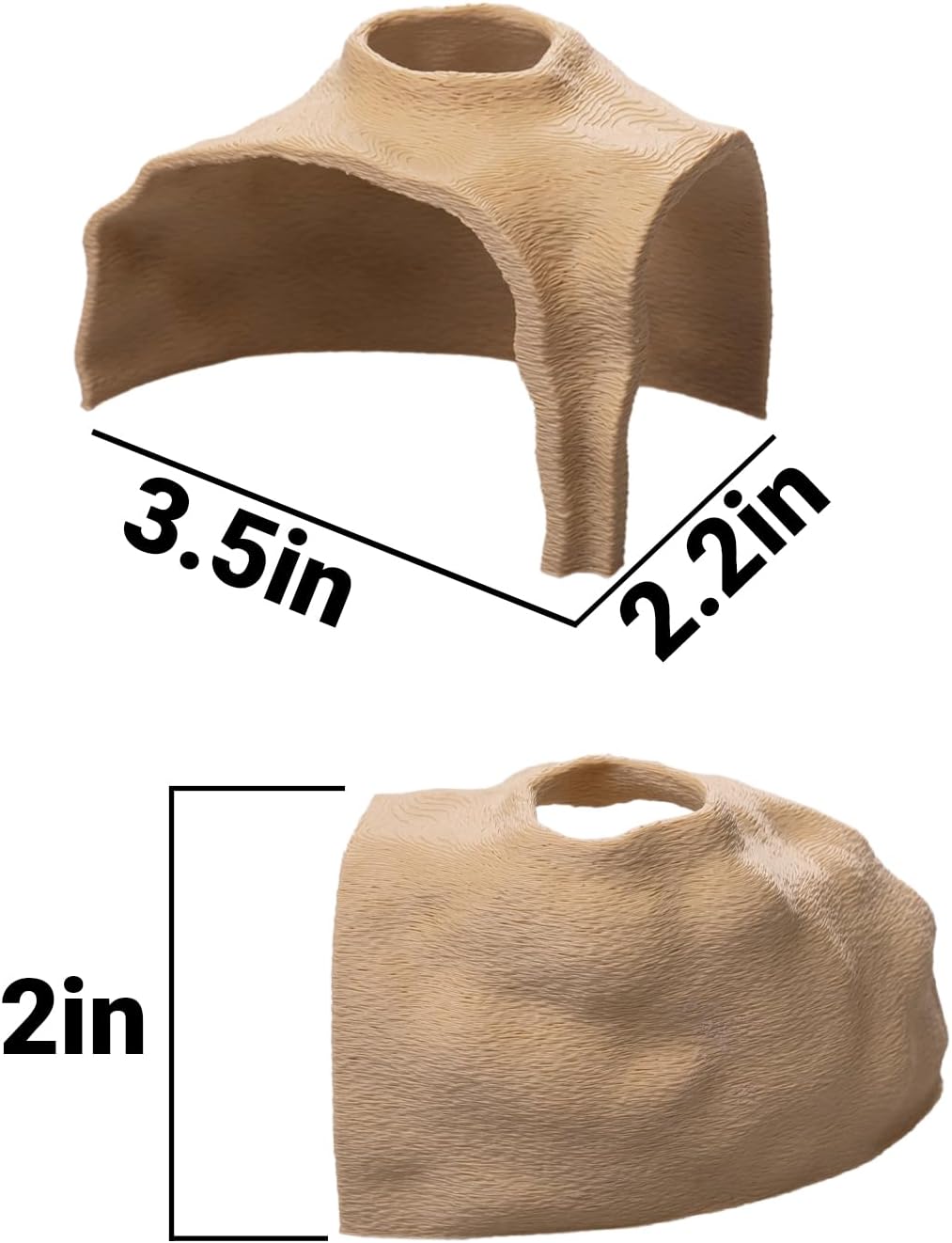 Aquarium Cave – Rock Texture Fish Shelter with 180° Viewing Angle, Fits Fish Tanks for Pleco, Betta, Loaches, Shrimp & Snails – Aquarium Decor & Tunnel (Sand, Small)