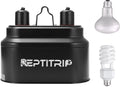 Dual Reptile Light Fixture with 100W Daytime Heat & UVB 10.0 Reptile Bulb, 2 Independent Switches, Reptile UVA UVB Light Combo Pack