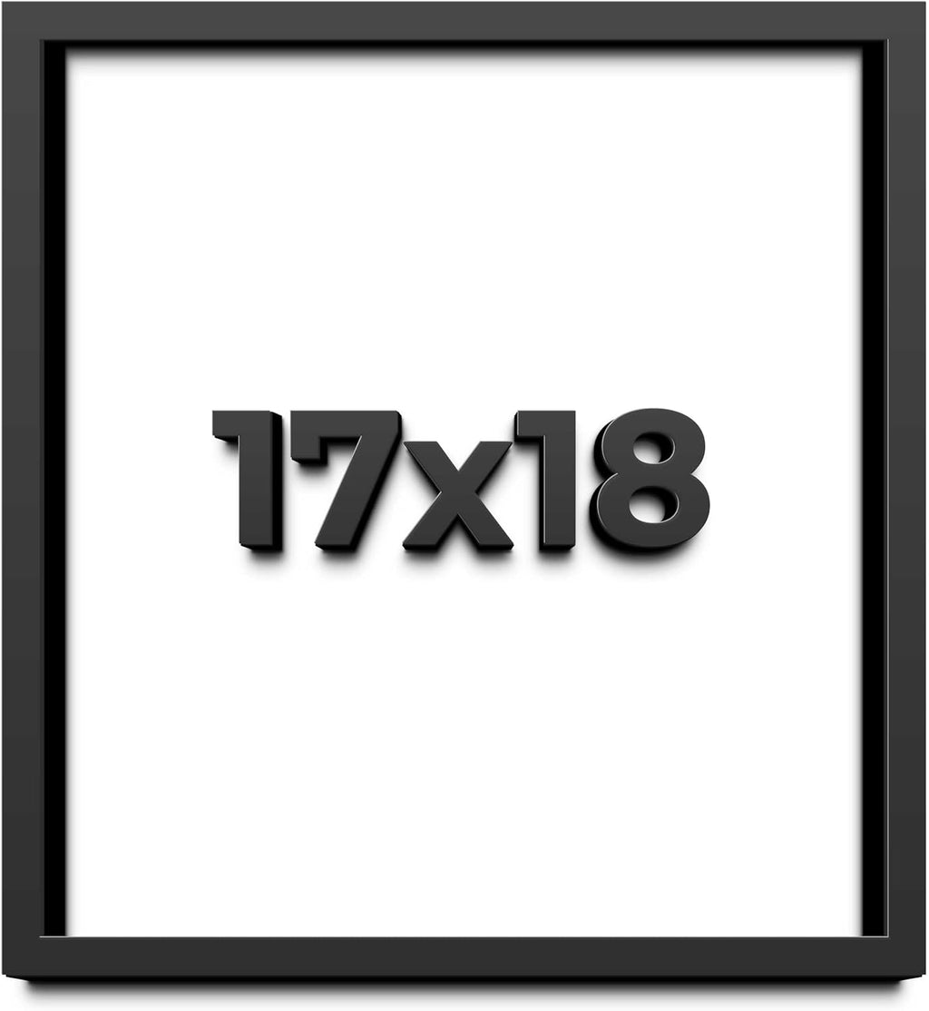 17x18 Shadow Box Frame Black | 1 Inch Deep Solid Wood Shadowbox Display Frame | UV Resistant Acrylic Plexiglass, Acid Free Backing, and Hanging Hardware | Dugan Picture Frame Style