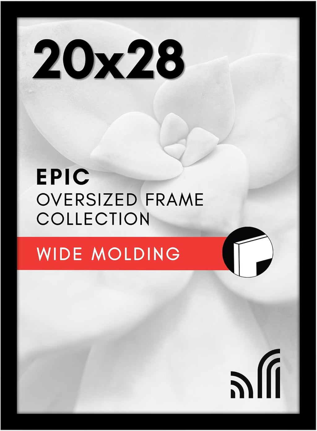 Americanflat 20x28 Picture Frame with Polished Plexiglass - Black Picture Frame - Wide Photo Frames Made of Engineered Wood for Vertical or Horizontal Wall Display - Epic Collection - Black