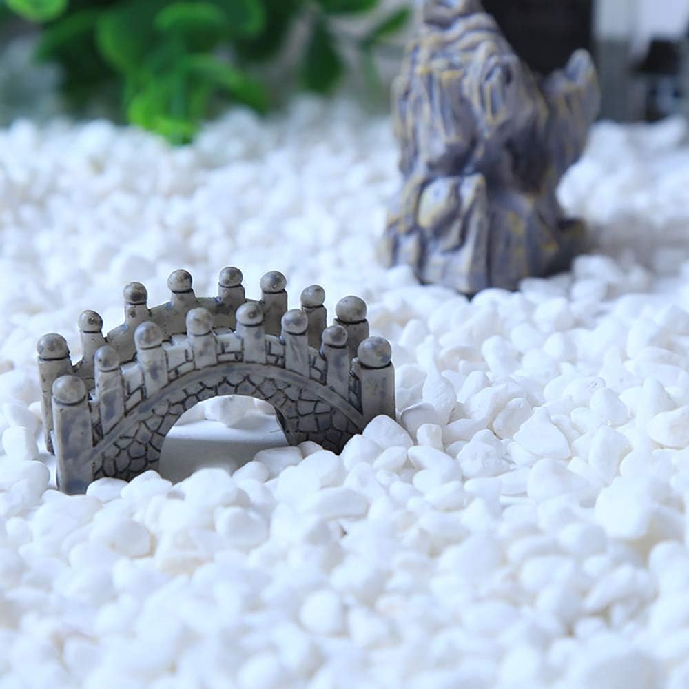 WAYBER 1 Lb/460g White Stones Decorative Pebble Rock Sand for Aquarium/Fish Turtle Tank/Vase Filler/Succulent Plants Decoration (Fill 1 Cup)