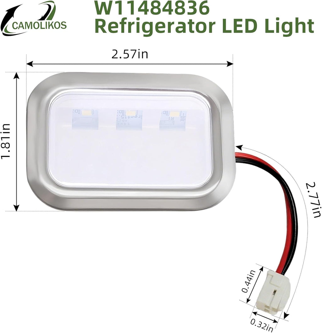 W11484836 W11229041 Refrigerator LED Light Compatible with Whirlpool Kitchen Aid LED Module Replacement AP6990553 PS16221127 EAP16221127 (3PC)
