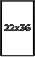 22x36 Shadow Box Frame Black | 1 Inch Deep Solid Wood Shadowbox Display Frame | UV Resistant Acrylic Plexiglass, Acid Free Backing, and Hanging Hardware | Dugan Picture Frame Style