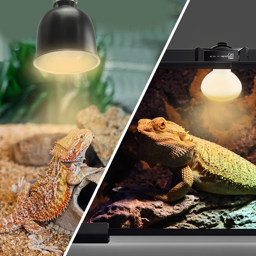 LUCKY HERP New Upgrade 75W Reptile Heat Lamp Bulb (3rd Gen, Safer), Amphibian Basking Spot Light Bulb, UVA Reptile Daylight Bulb for Turtle, Bearded Dragon, Lizard Heating Use (2 Pack)