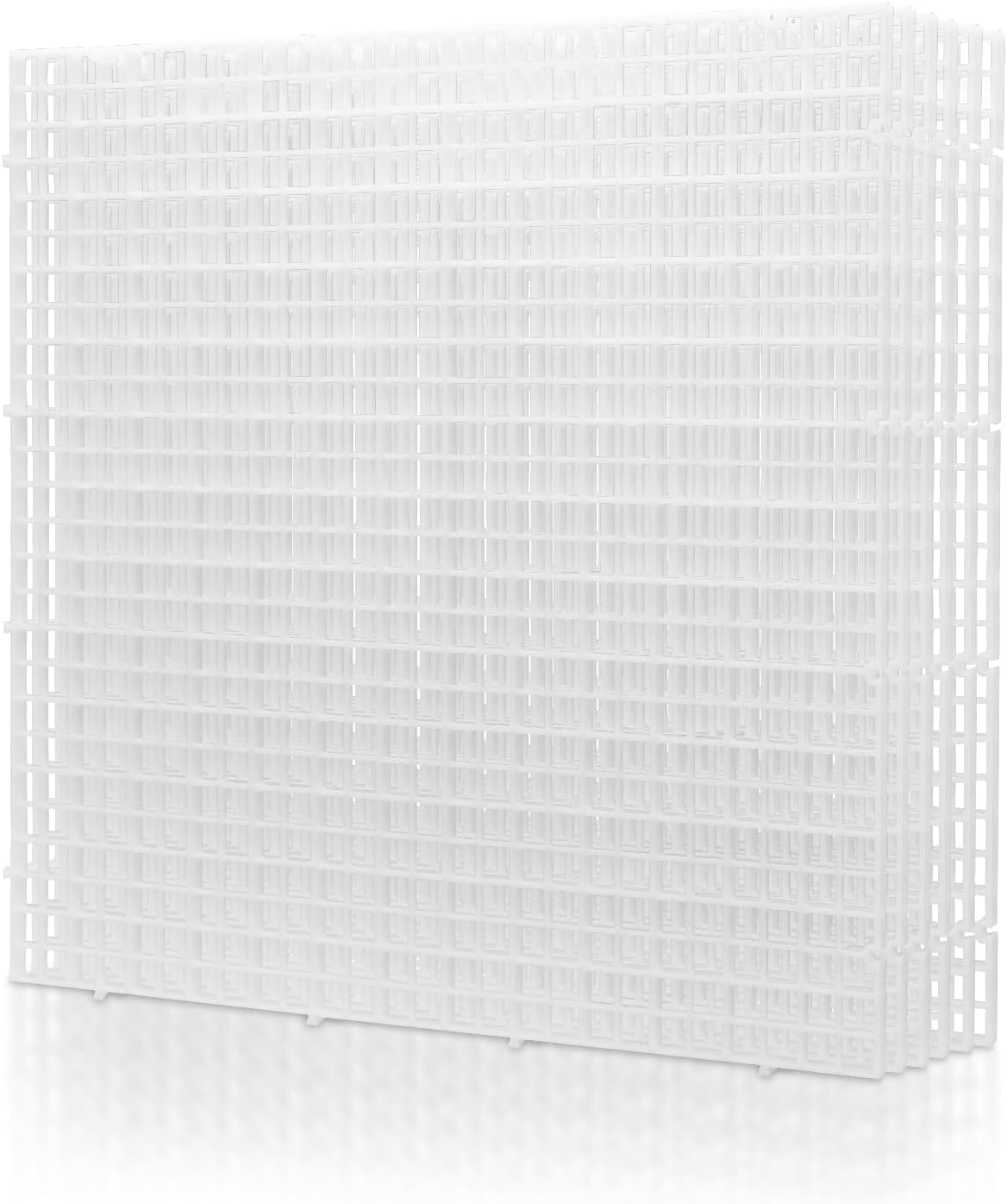 LINLAN 6 Pieces 11.8x11.8in (30X30cm) Aquarium Grid Plastic, Fish Tank Divider, Egg Crate for DIY Filtration and Bottom Protection in Aquascaping (White-No Accessories)