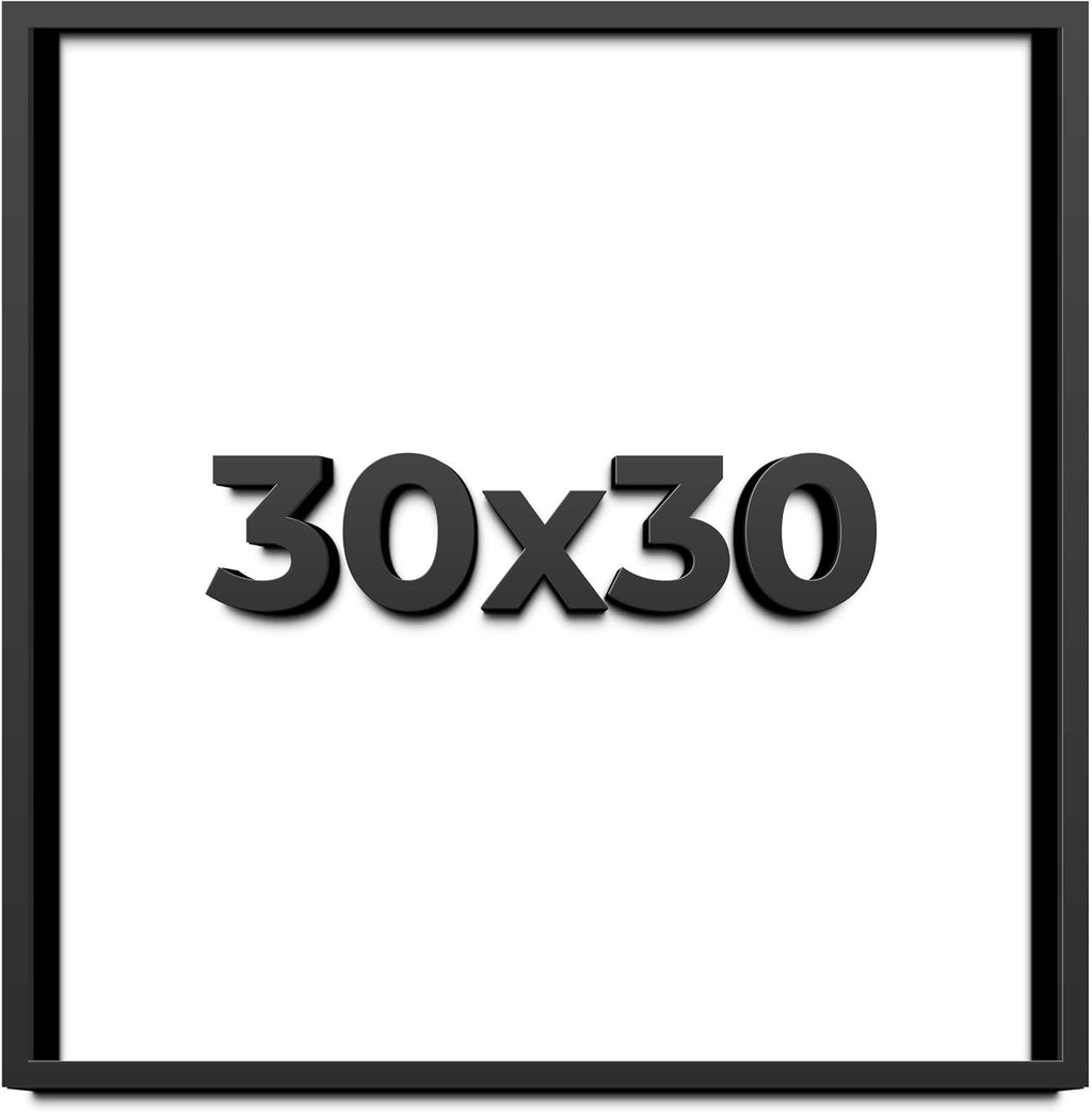 30x30 Shadow Box Frame Black | 1 Inch Deep Solid Wood Shadowbox Display Frame | UV Resistant Acrylic Plexiglass, Acid Free Backing, and Hanging Hardware | Dugan Picture Frame Style