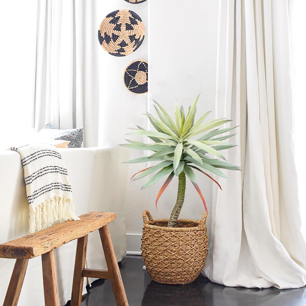 Briful Large Fake Agave Plants 3ft/35inch Tall Artificial Yucca Plants in Black Pot Outdoor Faux Agave Plants for Home Decor Office Fornt Porch Balcony Living Room Decor