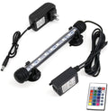 7 inch RGB Aquarium Lights, Underwater Fish Tank Lights IP68 Waterproof Color Changing Adjustable Memory Submersible Remote Control Aquarium Tank Sucker Hood Strip Lamp Waterfall Lights