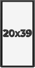 20x39 Shadow Box Frame Black | 1 Inch Deep Solid Wood Shadowbox Display Frame | UV Resistant Acrylic Plexiglass, Acid Free Backing, and Hanging Hardware | Dugan Picture Frame Style