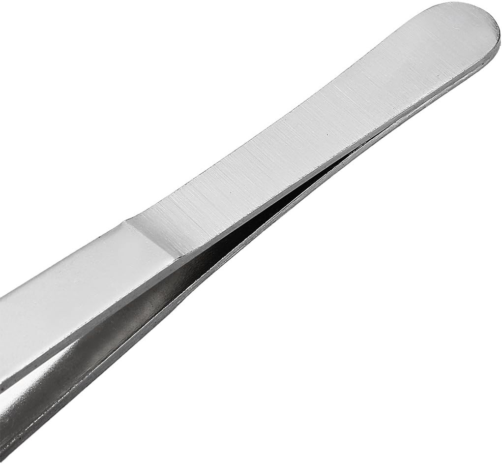 uxcell 10-Inch Stainless Steel Tweezers with Curved Serrated Tip Daily Garden Tool