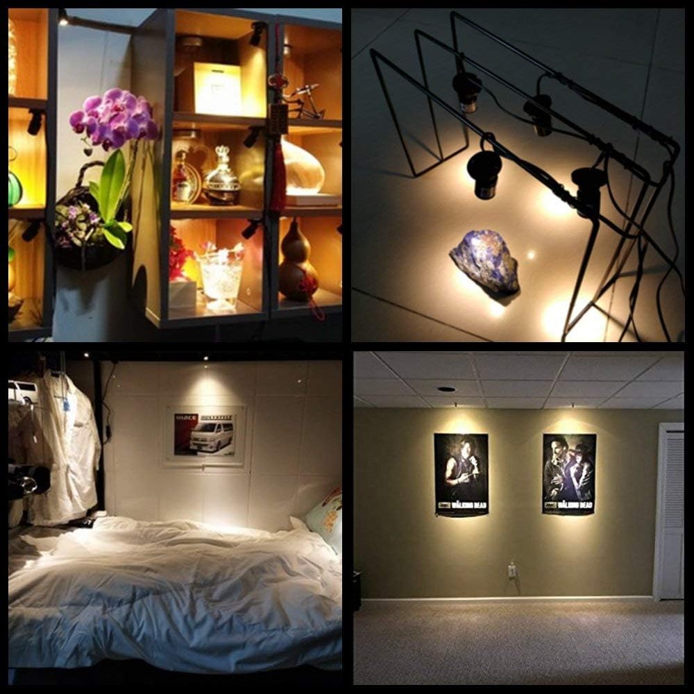 Jorunhe 1.5w White LED Mini Surface Mounted Light Jewelry Cabinet Lamp Spotlight Ac85-265v (Pack-4,Cold White 6000k)