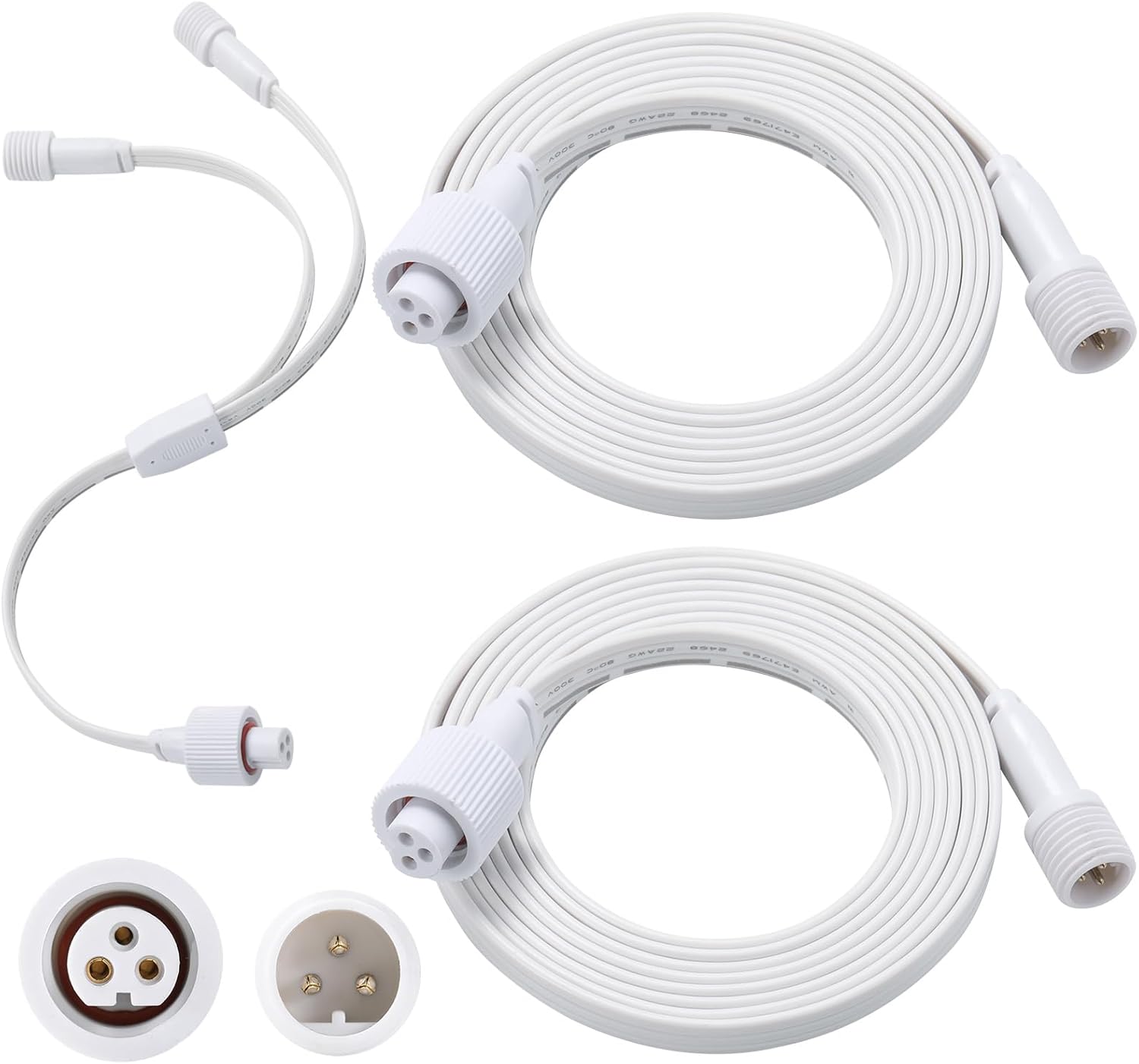 6.2Ft 2Pack Extension Cable for Go-vee Permanent Outdoor Lights Pro, Y-Shaped Cable Waterproof Extension Cord Compatible with Go-vee H706A H706B H706C