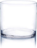 WGV Cylinder Vase, Width 6", Height 6", Clear Glass Container Terrarium Candle Holder for Wedding Centerpiece, Party Event, Home Office Decor, 1 Piece