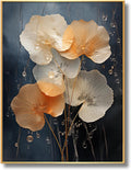 Botanical Leaf Canvas Wall Art, Modern Nature-Inspired Decor for Living Room, Bedroom, Office Ready to Hang (Gradient Glow, 23"Wx31"H/60x80cm, Gold Frame)