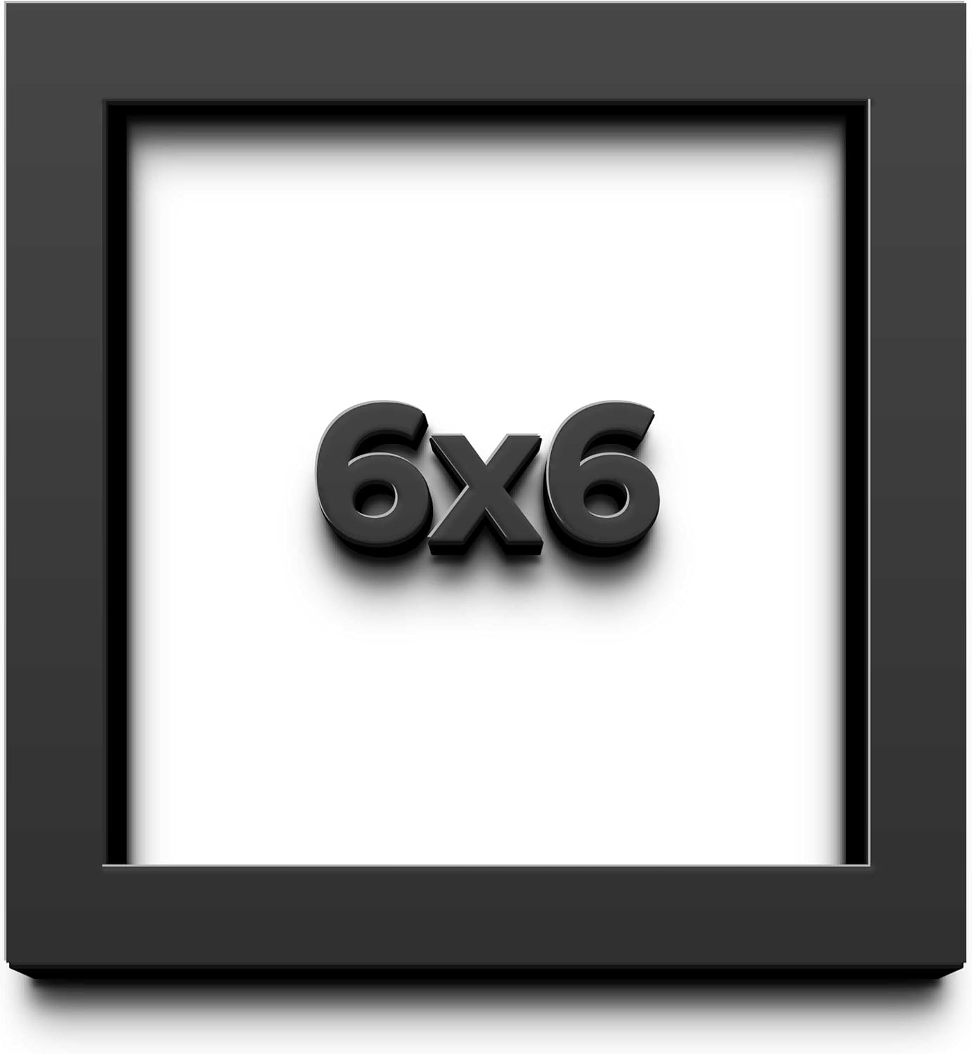 6x6 Shadow Box Frame Black | 1 Inch Deep Solid Wood Shadowbox Display Frame | UV Resistant Acrylic Plexiglass, Acid Free Backing, and Hanging Hardware | Dugan Picture Frame Style