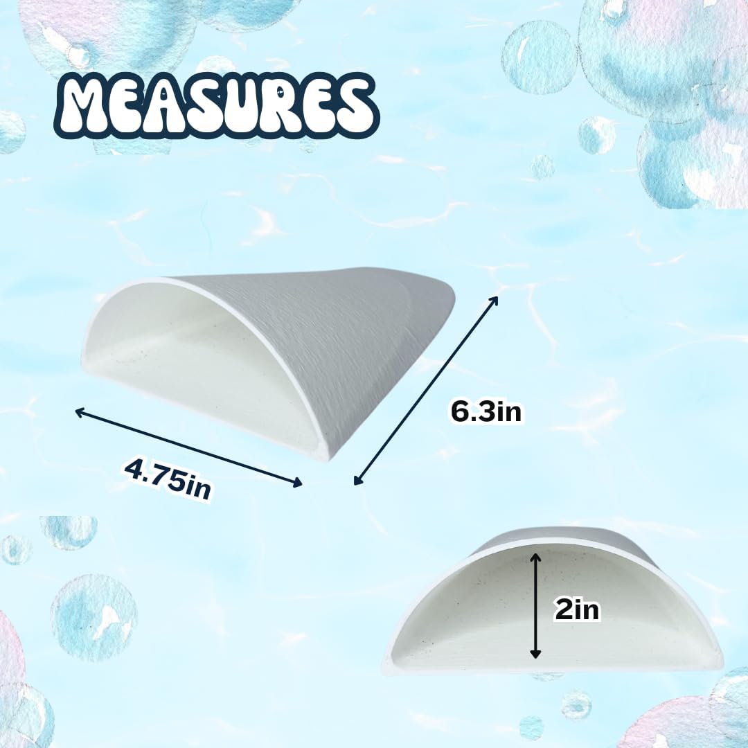 REEFSHAPE Aquarium or Terrarium Pocket Cave | Minimalist Shelter Cave for Fish, Shrimp, Reptiles, Amphibians, & More! | Made in USA (Pocket Cave, White)