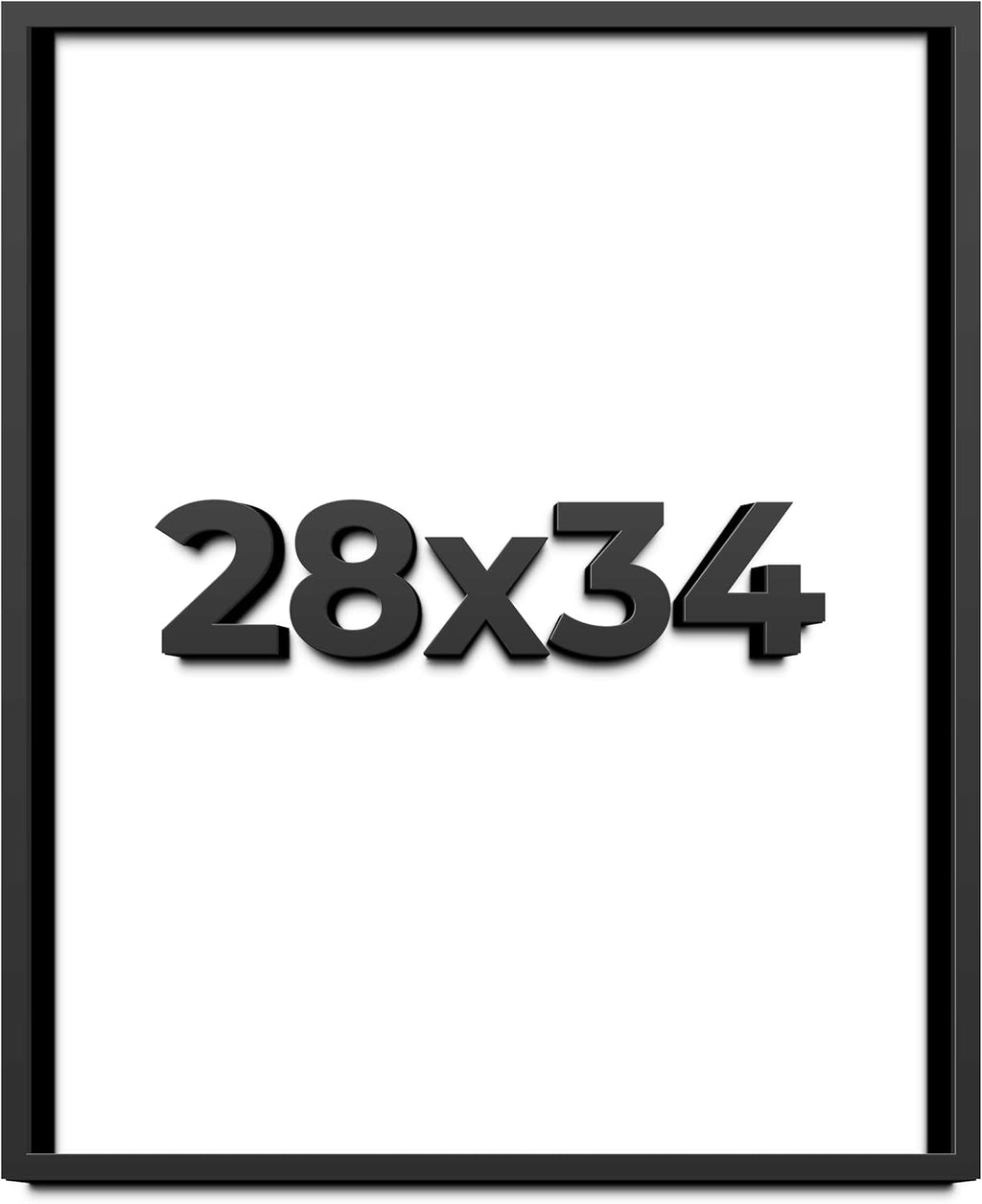 28x34 Shadow Box Frame Black | 1 Inch Deep Solid Wood Shadowbox Display Frame | UV Resistant Acrylic Plexiglass, Acid Free Backing, and Hanging Hardware | Dugan Picture Frame Style