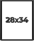 28x34 Shadow Box Frame Black | 1 Inch Deep Solid Wood Shadowbox Display Frame | UV Resistant Acrylic Plexiglass, Acid Free Backing, and Hanging Hardware | Dugan Picture Frame Style
