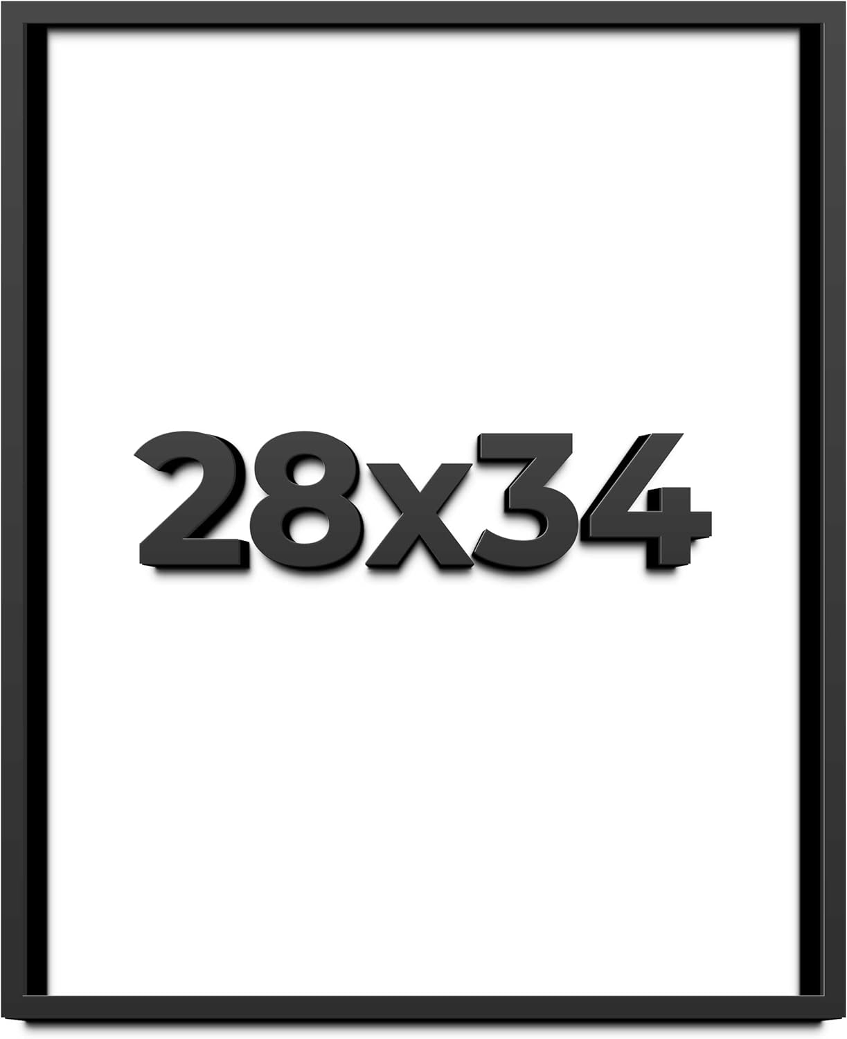 28x34 Shadow Box Frame Black | 1 Inch Deep Solid Wood Shadowbox Display Frame | UV Resistant Acrylic Plexiglass, Acid Free Backing, and Hanging Hardware | Dugan Picture Frame Style