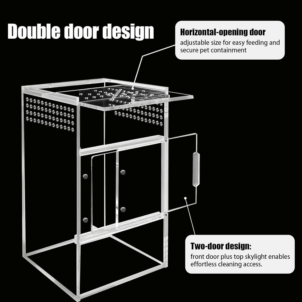 Jumping Spider Enclosure, Compact Acrylic Terrarium for Jumping Spiders, Tarantulas, and Praying Mantis - Small Insect Habitat Enclosure with Transparent Design (2.7x2.7x5.9 Inch)