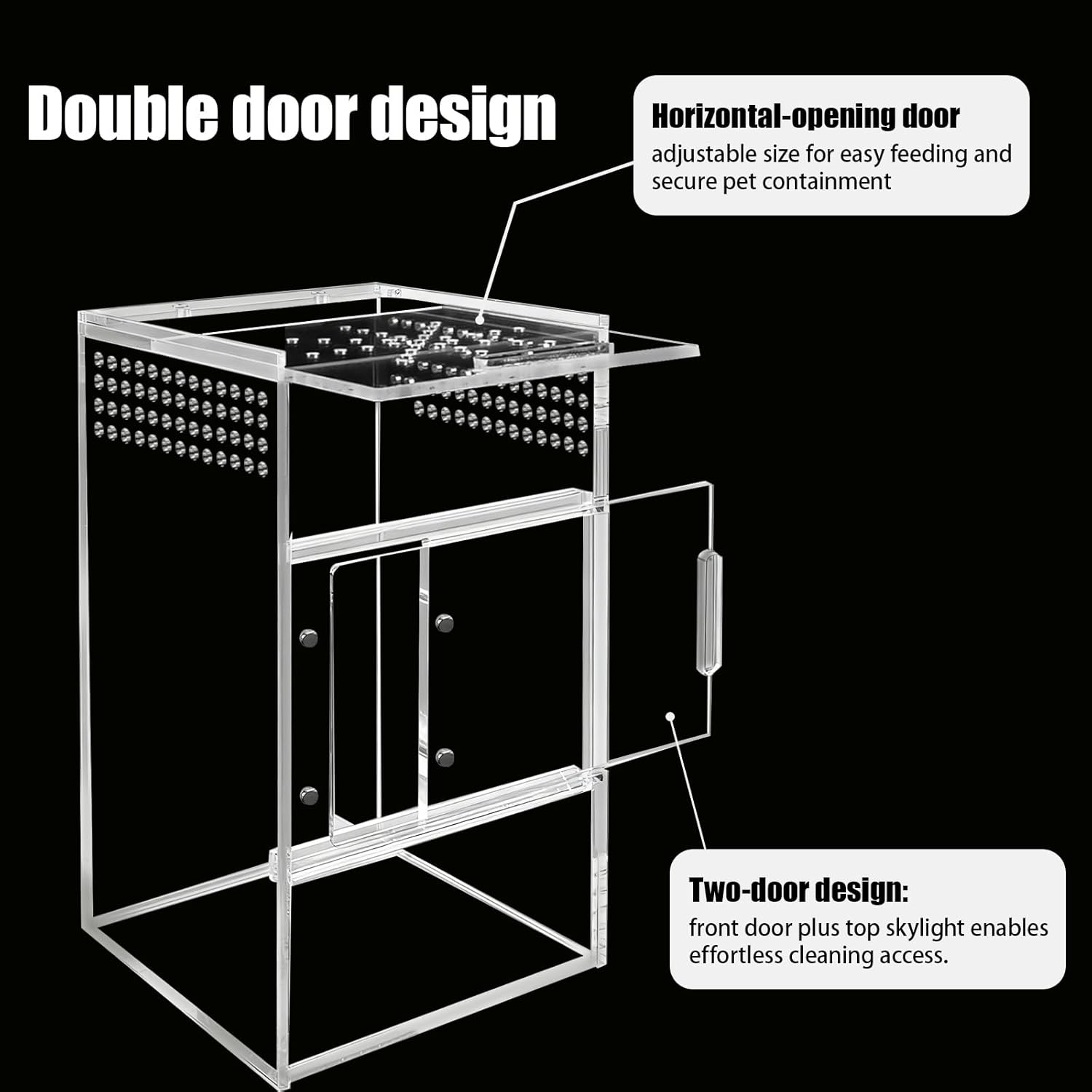Jumping Spider Enclosure, Compact Acrylic Terrarium for Jumping Spiders, Tarantulas, and Praying Mantis - Small Insect Habitat Enclosure with Transparent Design (2.7x2.7x5.9 Inch)