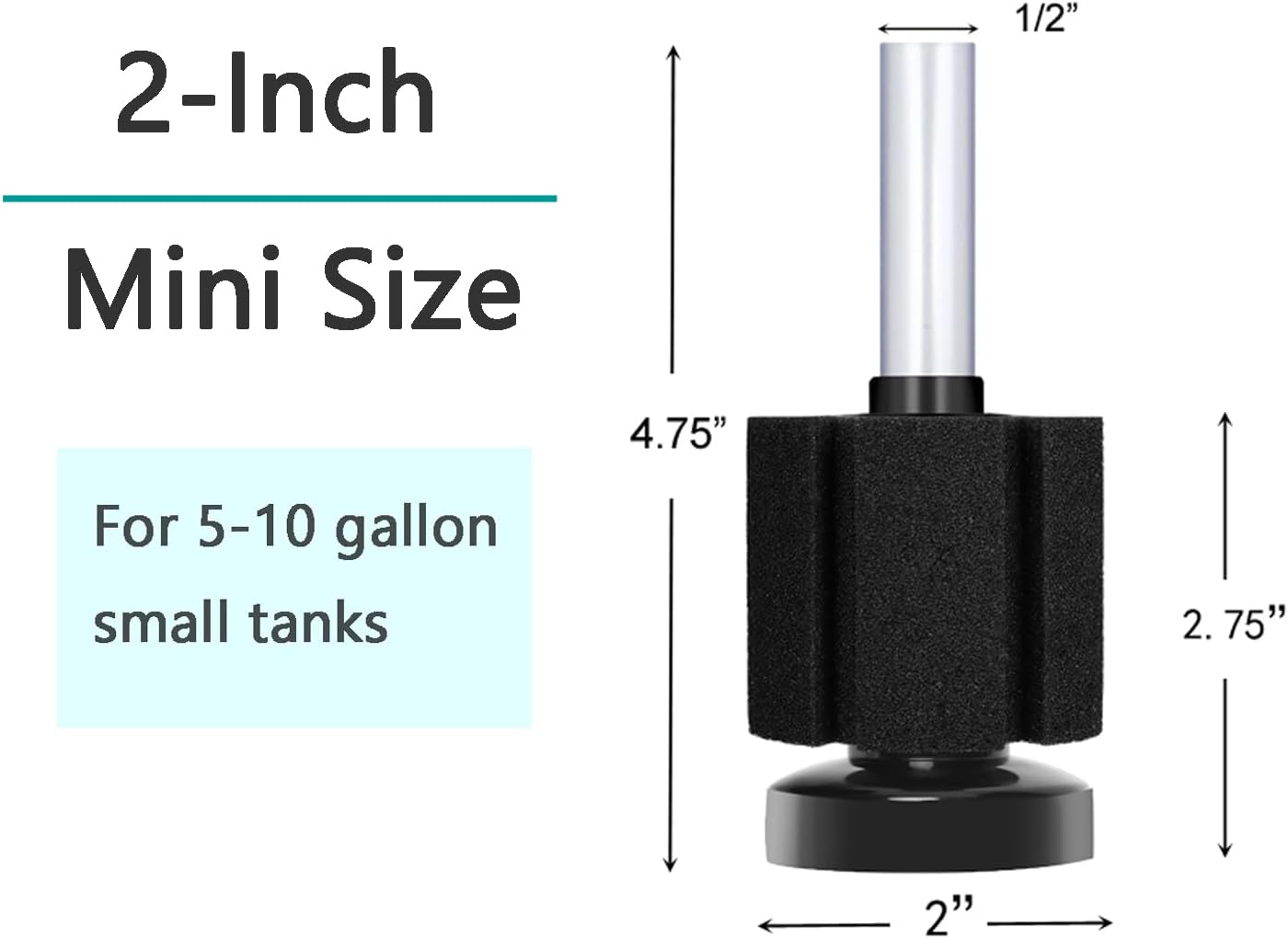 AQUANEAT Aquarium Sponge Filter Breeding Fry Betta Shrimp Nano Fish Tank 4pcs (Small up to 10Gal)